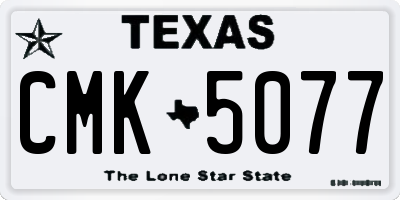 TX license plate CMK5077