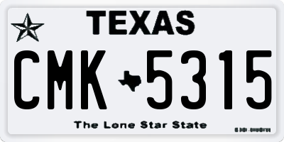 TX license plate CMK5315