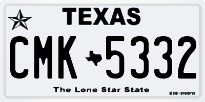 TX license plate CMK5332