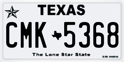 TX license plate CMK5368