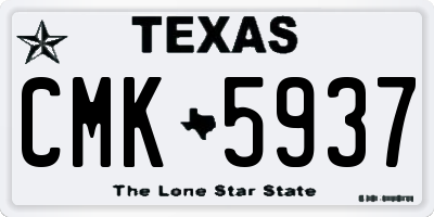 TX license plate CMK5937