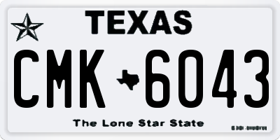 TX license plate CMK6043