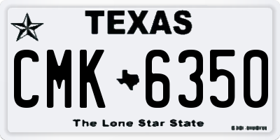 TX license plate CMK6350