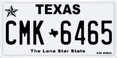 TX license plate CMK6465