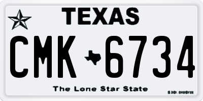 TX license plate CMK6734