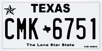 TX license plate CMK6751
