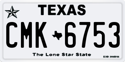 TX license plate CMK6753