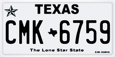 TX license plate CMK6759