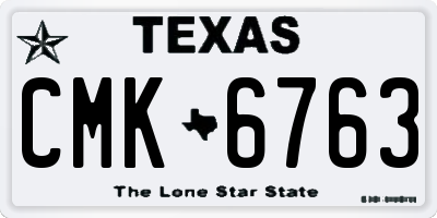 TX license plate CMK6763