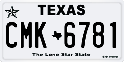 TX license plate CMK6781