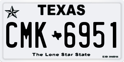 TX license plate CMK6951