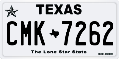 TX license plate CMK7262