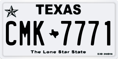 TX license plate CMK7771