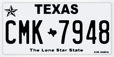 TX license plate CMK7948