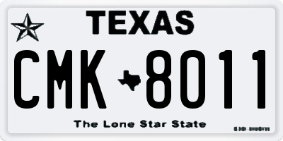 TX license plate CMK8011