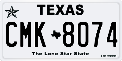 TX license plate CMK8074