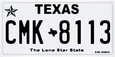 TX license plate CMK8113
