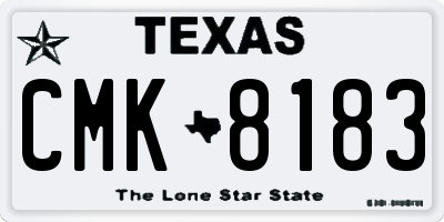 TX license plate CMK8183