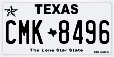 TX license plate CMK8496