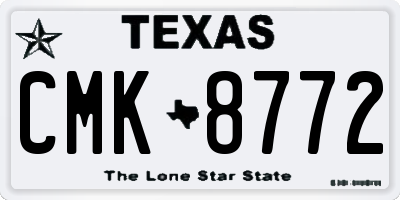 TX license plate CMK8772