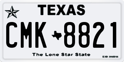TX license plate CMK8821