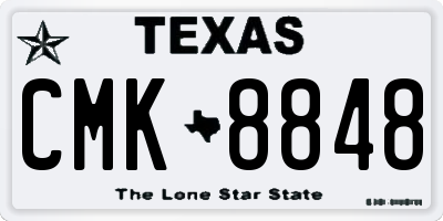 TX license plate CMK8848