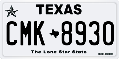 TX license plate CMK8930