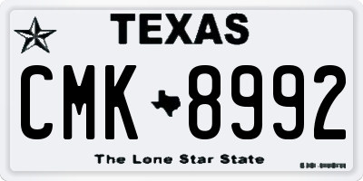 TX license plate CMK8992