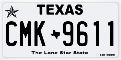 TX license plate CMK9611