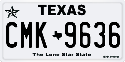 TX license plate CMK9636