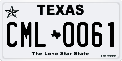 TX license plate CML0061