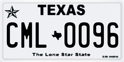 TX license plate CML0096
