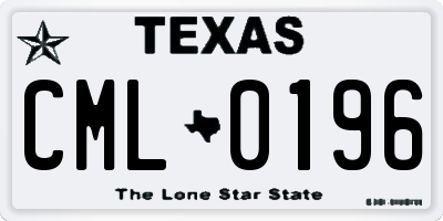 TX license plate CML0196
