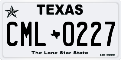 TX license plate CML0227