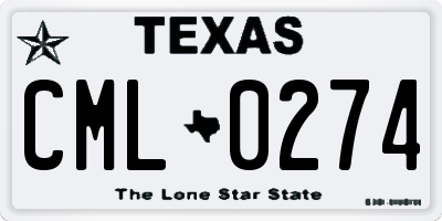 TX license plate CML0274