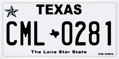 TX license plate CML0281