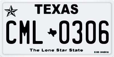 TX license plate CML0306