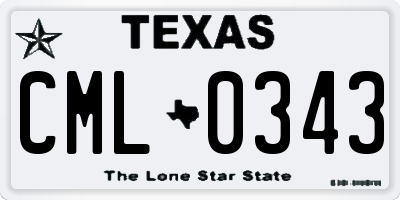 TX license plate CML0343