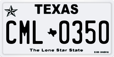 TX license plate CML0350