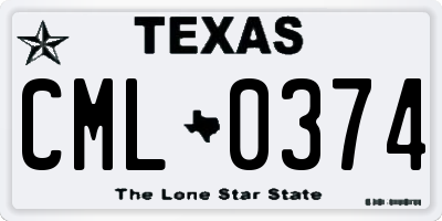 TX license plate CML0374