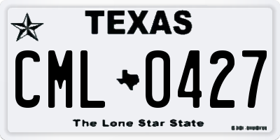 TX license plate CML0427