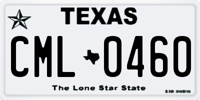 TX license plate CML0460