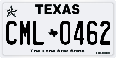 TX license plate CML0462