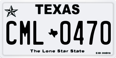 TX license plate CML0470