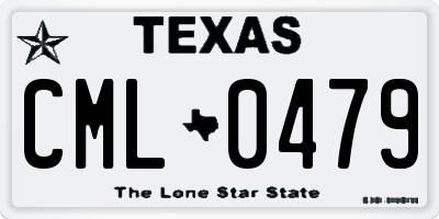 TX license plate CML0479