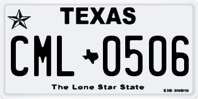 TX license plate CML0506