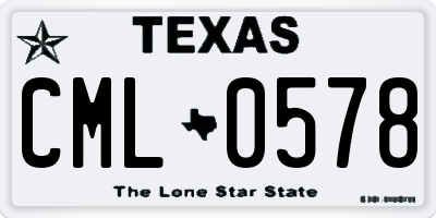TX license plate CML0578