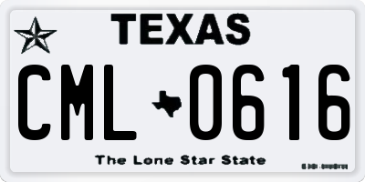 TX license plate CML0616