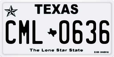 TX license plate CML0636