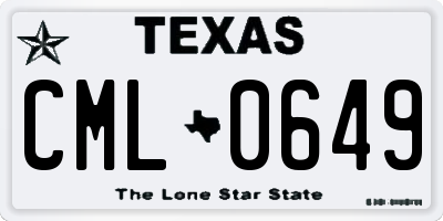 TX license plate CML0649